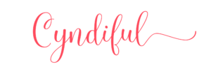 Cyndiful in pink lettering