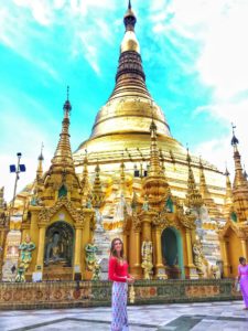 woman standing at the Shwedagon