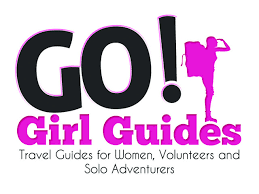 go girl guides logos with female backpacker