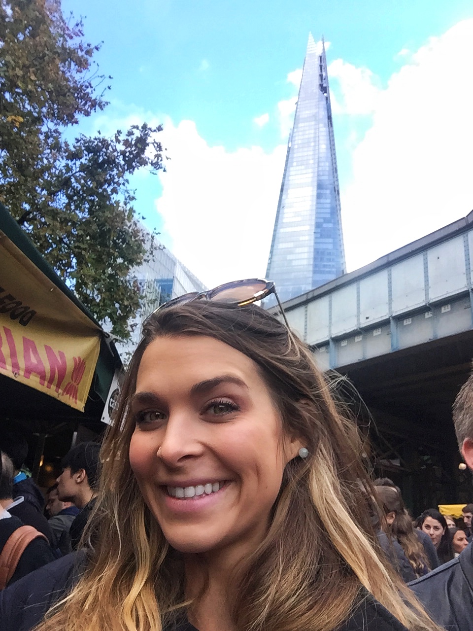 woman smiling at Borough Market London