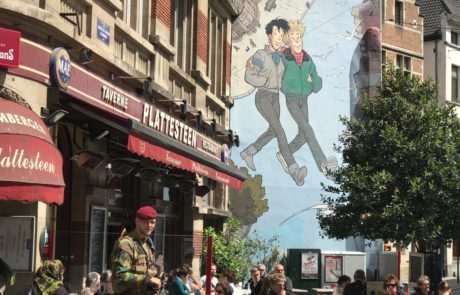 Belgium Soldier and Cartoon Mural