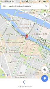 google map of Saint Michel stop in Paris