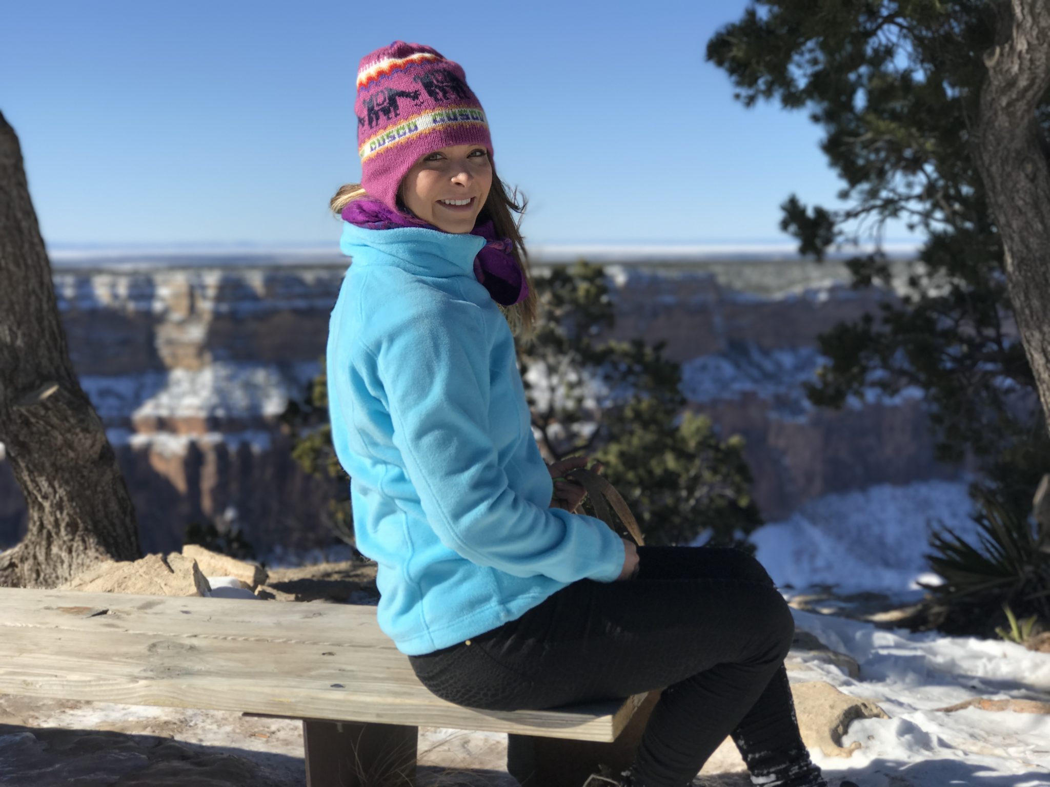 Woman at Grand Canyon winter