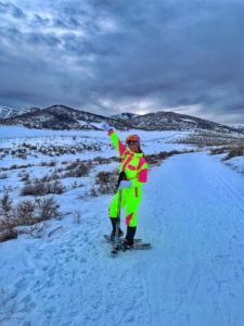 woman snowshoeing in Utah